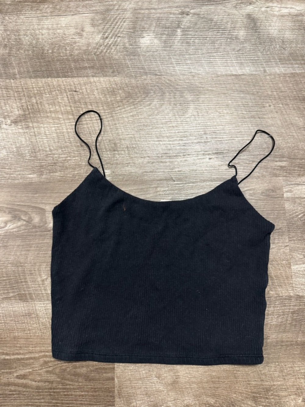 Garage Ribbed Black Tank Top Crop Top Size Large